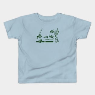 Pixel art - Teeny Pixel Weapon Turtles Kids T-Shirt